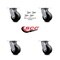 Service Caster 4 Inch Glass Filled Nylon Swivel Caster Set with Roller Bearing and Swivel Lock SCC-30CS420-GFNR-BSL-4 - alternate 5